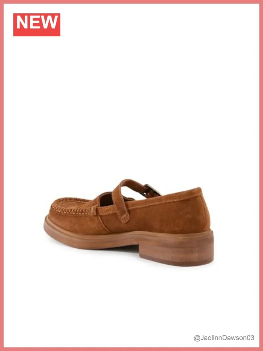 Suede Mary Jane Loafers for Women Low Block Heel Round Toe Buckled Strap